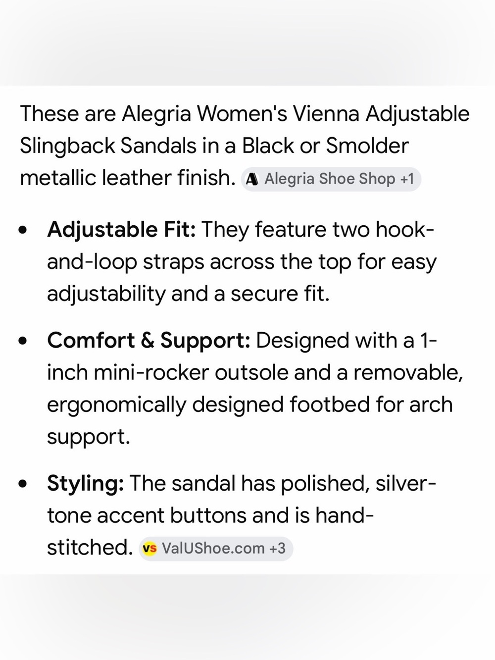 Alegria Vienna Adjustable Sandal in Black Smolder Metallic Leather, Size 10 GUC - Picture 7 of 8